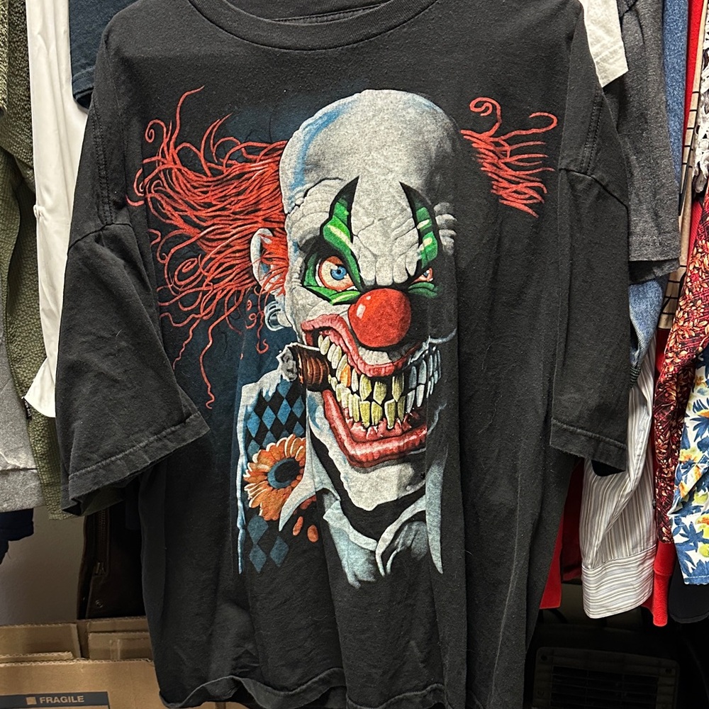 Liquid Blue Graphic Clown Black T-Shirt